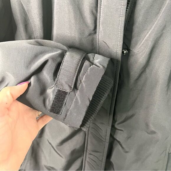 Spyder Coat Women’s Large Black Explorer Parka Zip Up Winter Hooded - Picture 5 of 10